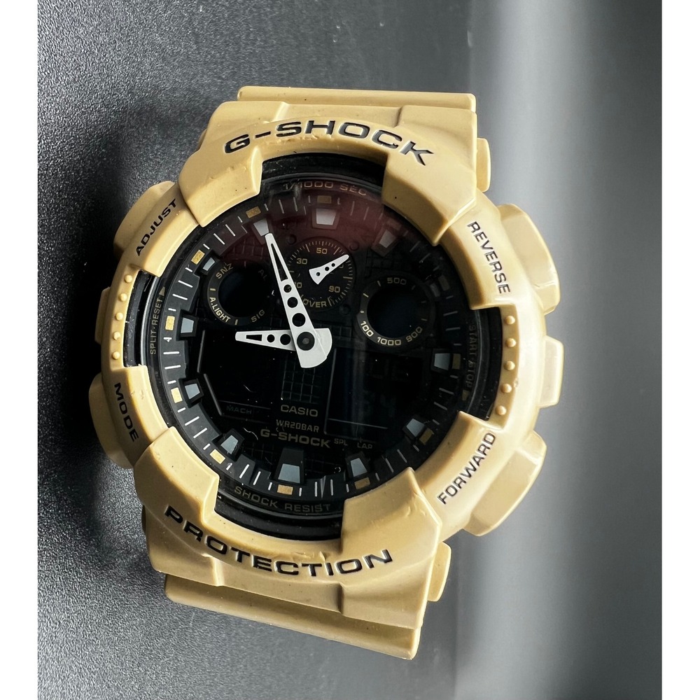 Casio G-Shock GA-100L-8A Military Sand Tan Digital Analog Watch 5081 Resin Band